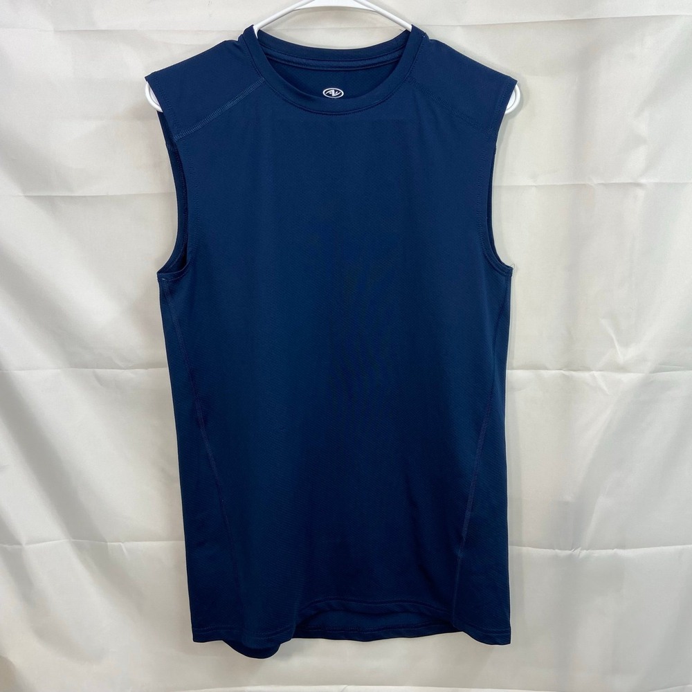 Athletic Works men's navy blue cutoff sleeveless athletic active tank top‎ shirt
